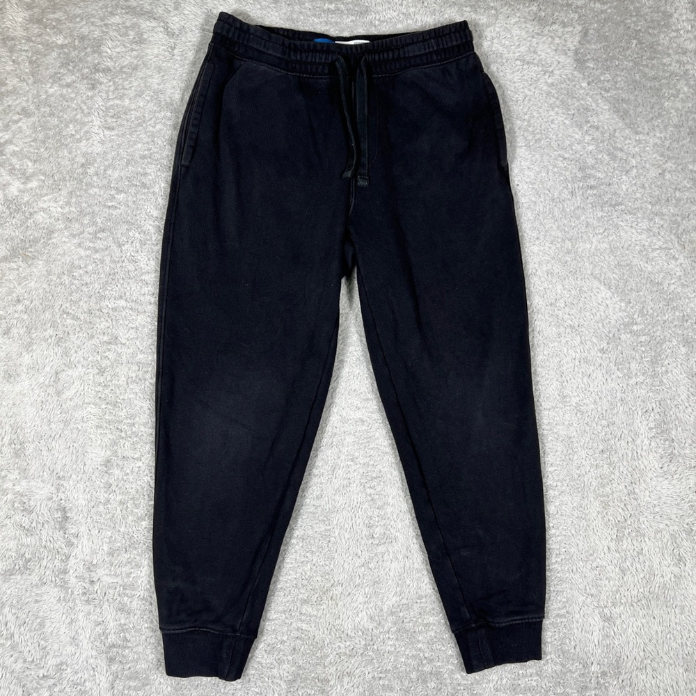 Old Navy Mens Jogger Sweatpants Black Fleece Tapered Drawstring Size M